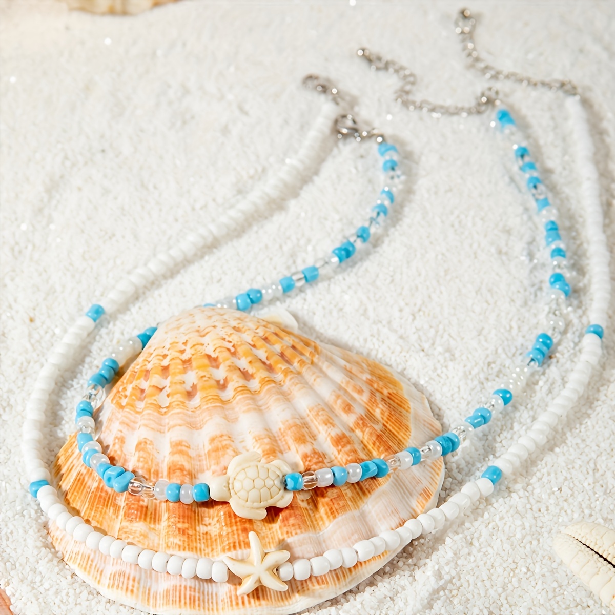 2pcs Women's Bohemian Beaded Necklace Set